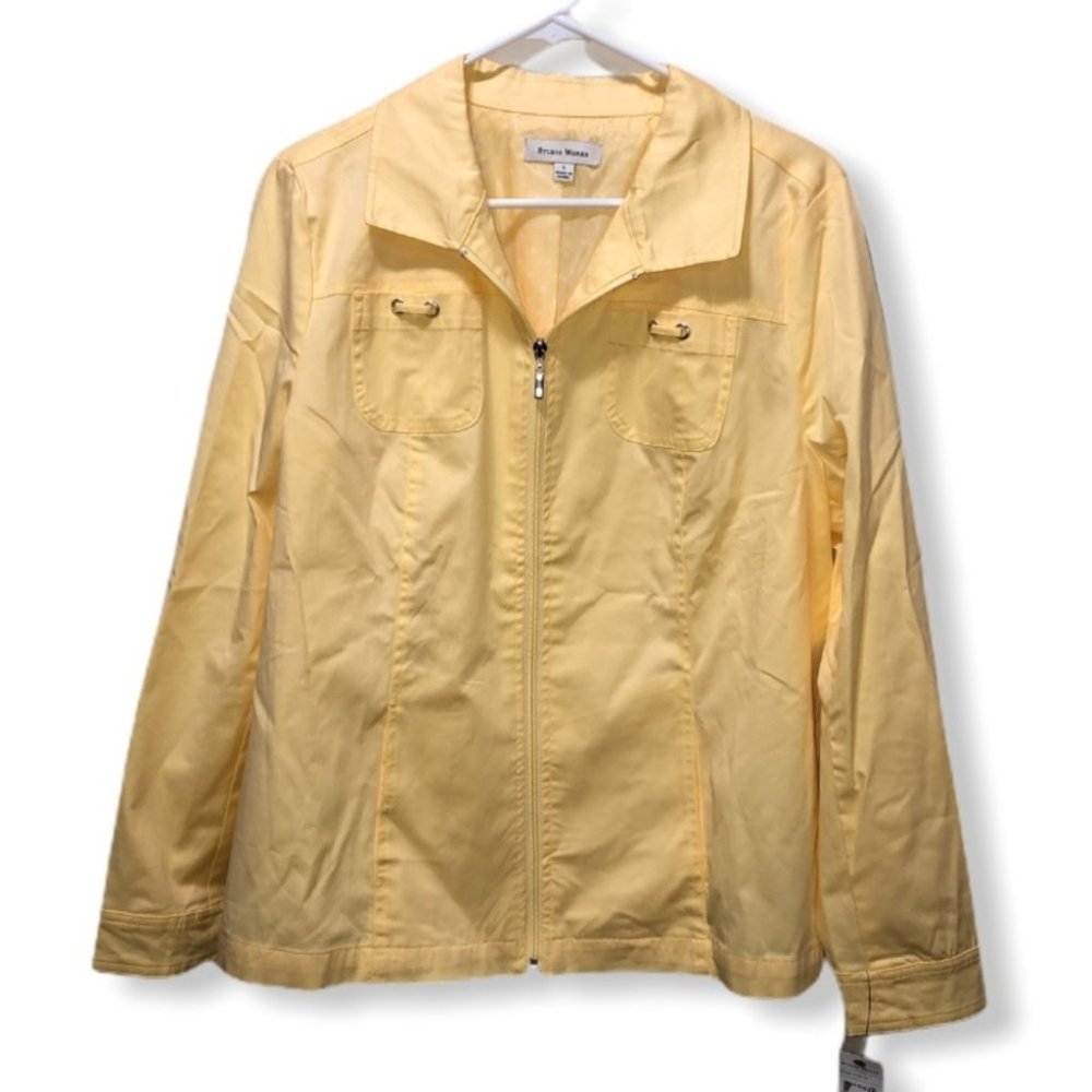 {Studio Works} New Yellow Windbreaker Jacket